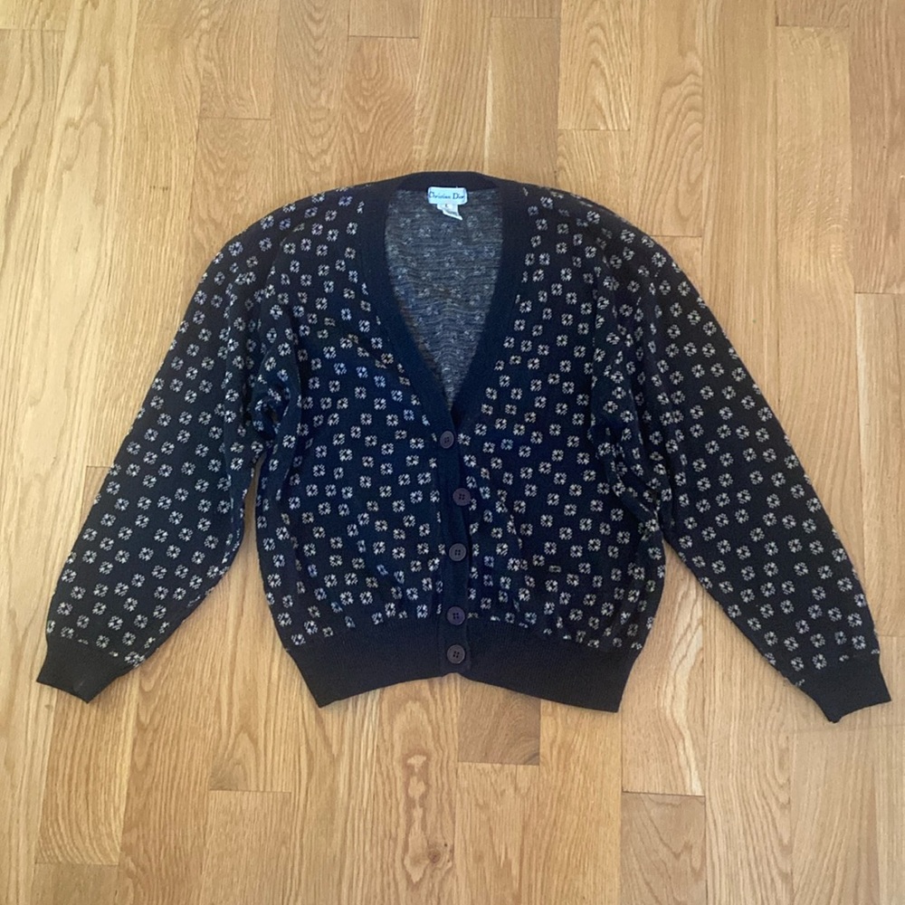 Vintage Christian Dior cardigan sweater Black Large